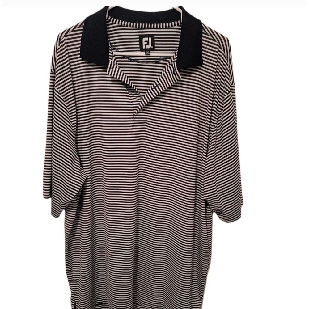 FootJoy Golf Polo XL Navy Stripe Performance Shirt